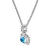 Thumbnail Image 1 of Blue Topaz Necklace 1/5 ct tw Diamonds Sterling Silver