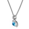 Thumbnail Image 1 of Blue Topaz Necklace 1/5 ct tw Diamonds Sterling Silver