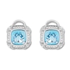 Thumbnail Image 0 of Blue Topaz Earrings 1/4 carat tw Diamonds Sterling Silver