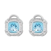 Thumbnail Image 1 of Blue Topaz Earrings 1/4 carat tw Diamonds Sterling Silver
