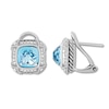Thumbnail Image 1 of Blue Topaz Earrings 1/4 carat tw Diamonds Sterling Silver