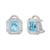 Thumbnail Image 3 of Blue Topaz Earrings 1/4 carat tw Diamonds Sterling Silver