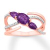 Thumbnail Image 0 of Amethyst Ring 1/10 carat tw Diamonds 10K Rose Gold