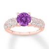 Thumbnail Image 0 of Amethyst Ring 1/10 carat tw Diamonds 10K Rose Gold