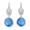 Thumbnail Image 1 of Blue Topaz Earrings 1/6 ct tw Diamonds 10K White Gold