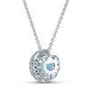 Thumbnail Image 3 of Blue Topaz Necklace 1/5 ct tw Diamonds 10K White Gold 16"-18" Adj.