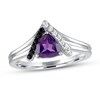 Thumbnail Image 0 of Amethyst/Diamond Ring 1/8 ct tw 10K White Gold