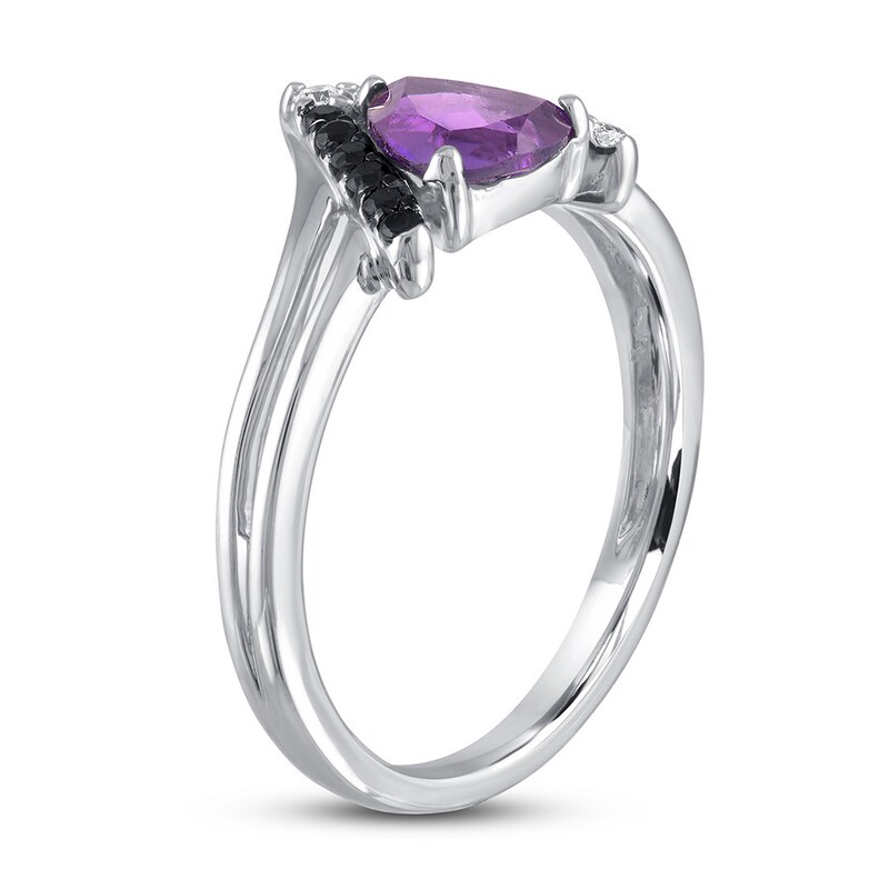 Amethyst/Diamond Ring 1/8 ct tw 10K White Gold