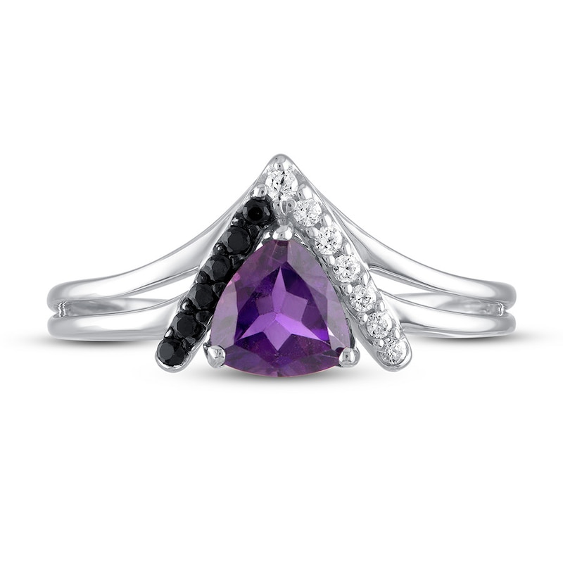 Amethyst/Diamond Ring 1/8 ct tw 10K White Gold