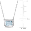 Thumbnail Image 3 of Aquamarine Necklace 1/10 ct tw Diamonds 14K White Gold