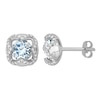 Thumbnail Image 1 of Aquamarine Earrings 1/4 ct tw Diamonds 10K White Gold