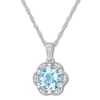 Thumbnail Image 0 of Aquamarine Necklace 1/20 ct tw Diamonds 14K White Gold