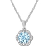 Thumbnail Image 1 of Aquamarine Necklace 1/20 ct tw Diamonds 14K White Gold