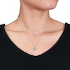 Thumbnail Image 3 of Aquamarine Necklace 1/20 ct tw Diamonds 14K White Gold