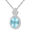 Thumbnail Image 1 of Aquamarine Necklace 1/6 carat tw Diamonds 10K White Gold