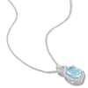Thumbnail Image 1 of Aquamarine Necklace 1/6 carat tw Diamonds 10K White Gold