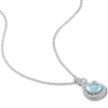 Thumbnail Image 1 of Aquamarine Necklace 1/5 carat tw Diamonds 10K White Gold