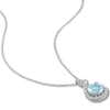 Thumbnail Image 2 of Aquamarine Necklace 1/5 carat tw Diamonds 10K White Gold