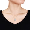 Thumbnail Image 2 of Aquamarine Necklace 1/5 carat tw Diamonds 10K White Gold