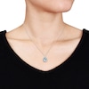 Thumbnail Image 3 of Aquamarine Necklace 1/5 carat tw Diamonds 10K White Gold