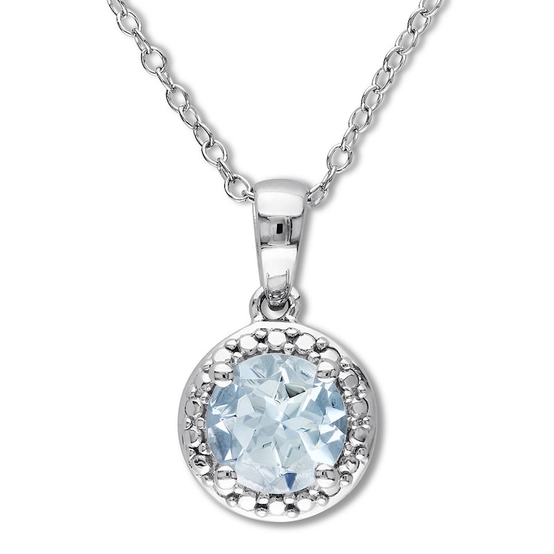 Main Image 1 of Aquamarine Necklace Sterling Silver