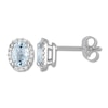 Thumbnail Image 1 of Aquamarine Earrings 1/15 ct tw Diamonds 14K White Gold