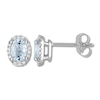 Thumbnail Image 0 of Aquamarine Earrings 1/15 ct tw Diamonds 14K White Gold