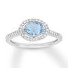 Thumbnail Image 0 of Aquamarine Ring 1/4 carat tw Diamonds 10K White Gold