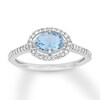 Thumbnail Image 0 of Aquamarine Ring 1/4 carat tw Diamonds 10K White Gold