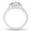 Thumbnail Image 1 of Aquamarine Ring 1/4 carat tw Diamonds 10K White Gold