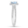 Thumbnail Image 2 of Aquamarine Ring 1/4 carat tw Diamonds 10K White Gold