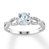 Thumbnail Image 1 of Aquamarine Ring 1/15 carat tw Diamonds 10K White Gold