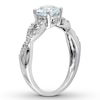 Thumbnail Image 1 of Aquamarine Ring 1/15 carat tw Diamonds 10K White Gold