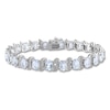 Thumbnail Image 0 of Aquamarine Bracelet Diamond Accents Sterling Silver