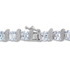 Thumbnail Image 1 of Aquamarine Bracelet Diamond Accents Sterling Silver