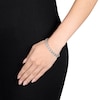 Thumbnail Image 3 of Natural Aquamarine Tennis Bracelet Diamond Accents Sterling Silver