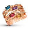 Le Vian Multi-Color Rainbow Ring 5/8 ct tw Diamonds 14K Strawberry Gold