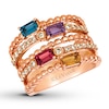 Thumbnail Image 1 of Le Vian Multi-Color Rainbow Ring 5/8 ct tw Diamonds 14K Strawberry Gold