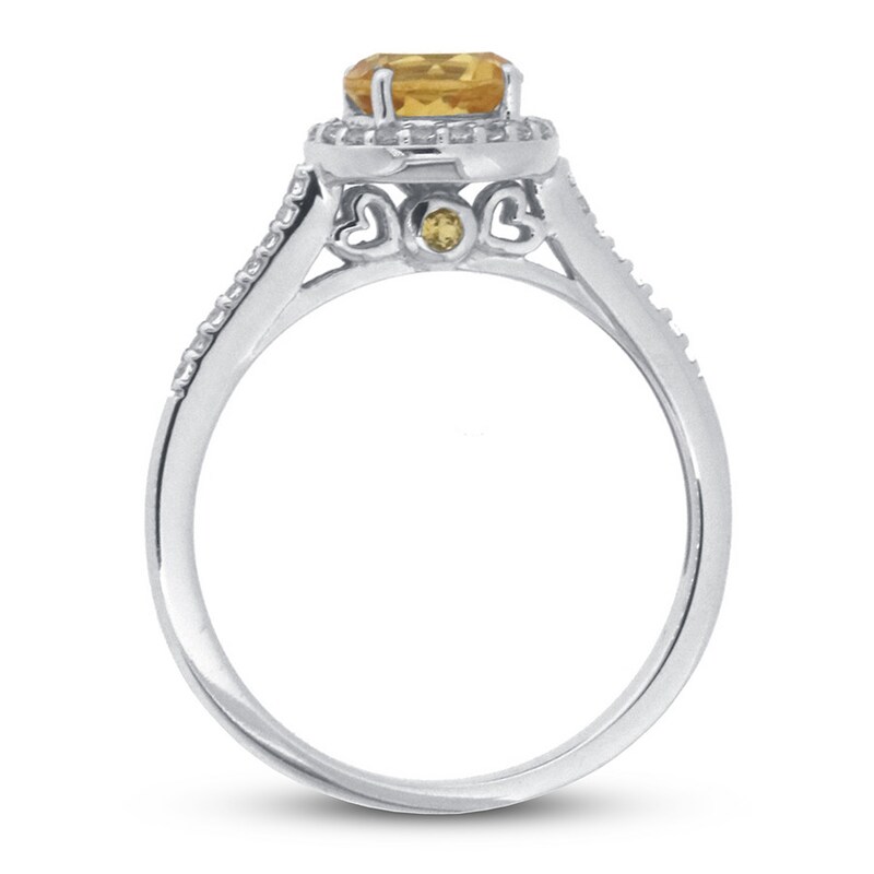 Citrine & White Topaz Ring 10K White Gold