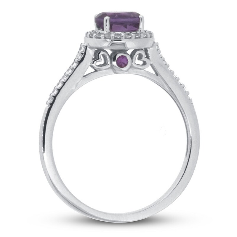 Amethyst & White Topaz Ring 10K White Gold