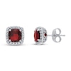 Thumbnail Image 0 of Garnet & White Topaz Earrings 10K White Gold