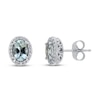 Aquamarine & White Topaz Earrings 10K White Gold