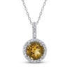 Thumbnail Image 1 of Citrine & White Topaz Necklace 10K White Gold