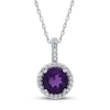 Thumbnail Image 1 of Amethyst & White Topaz Necklace 10K White Gold