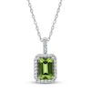 Thumbnail Image 0 of Peridot & White Topaz Necklace 10K White Gold