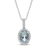 Thumbnail Image 1 of Aquamarine & White Topaz Necklace 10K White Gold
