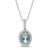 Thumbnail Image 0 of Aquamarine & White Topaz Necklace 10K White Gold