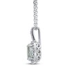 Thumbnail Image 1 of Aquamarine & White Topaz Necklace 10K White Gold