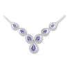 Thumbnail Image 0 of Amethyst Necklace Diamond Accents Sterling Silver
