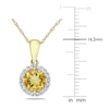 Thumbnail Image 3 of Citrine Necklace 1/15 ct tw Diamonds 10K Yellow Gold